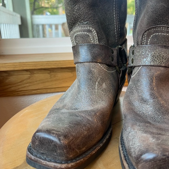 FRYE Harness 15R Brown Tall Knee High Biker Moto Motorcycle Boots - Picture 9 of 16